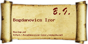 Bogdanovics Izor névjegykártya